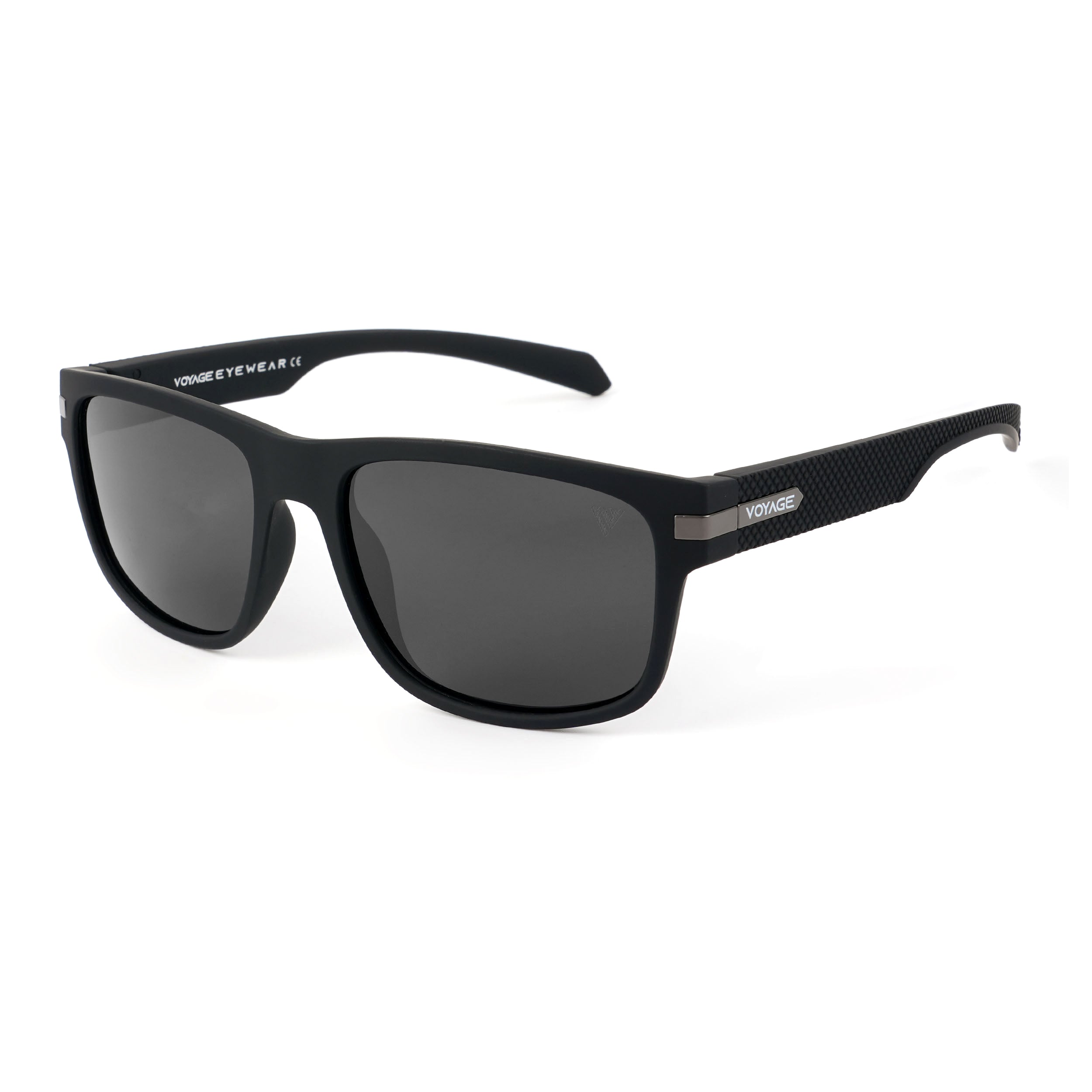 Dunk Matte Black Wayfarer Polarized Sunglasses | Black Lens  - PMG5251