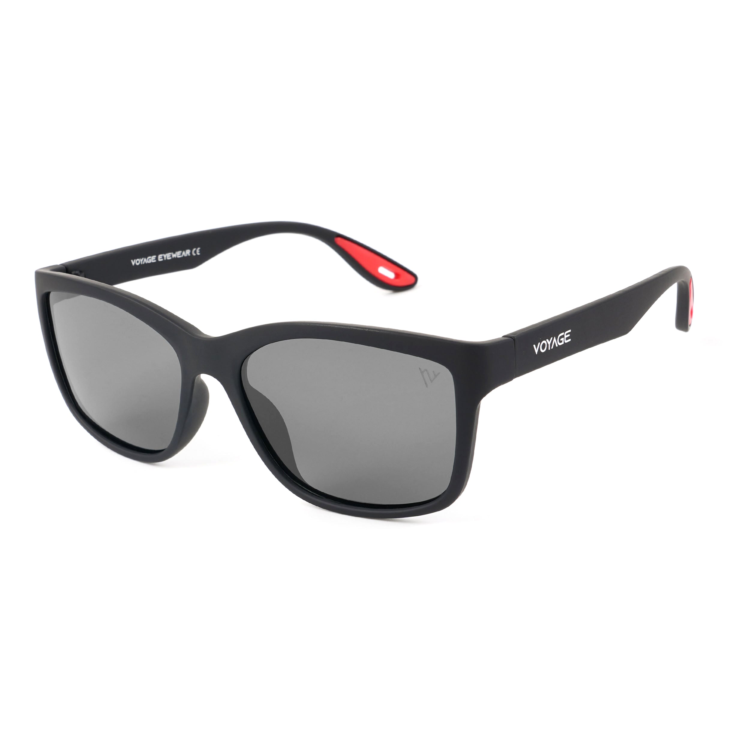 Dunk Matte Black Wayfarer Polarized Sunglasses | Black Lens - PMG5253