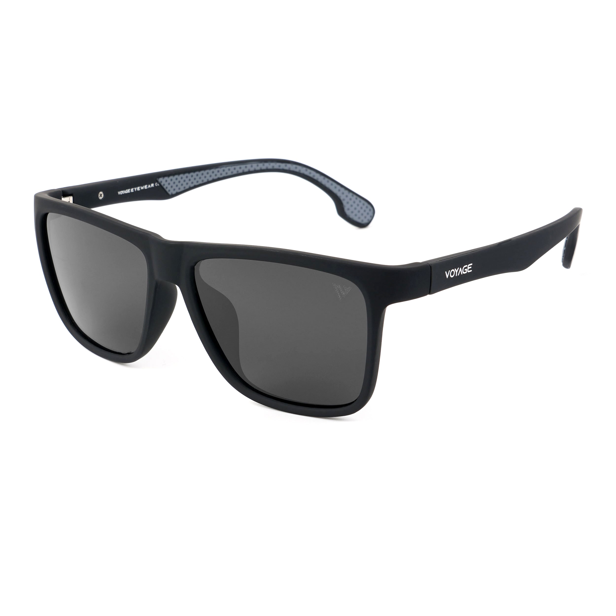 Dunk Matte Black Wayfarer Polarized Sunglasses | Black Lens - PMG5254