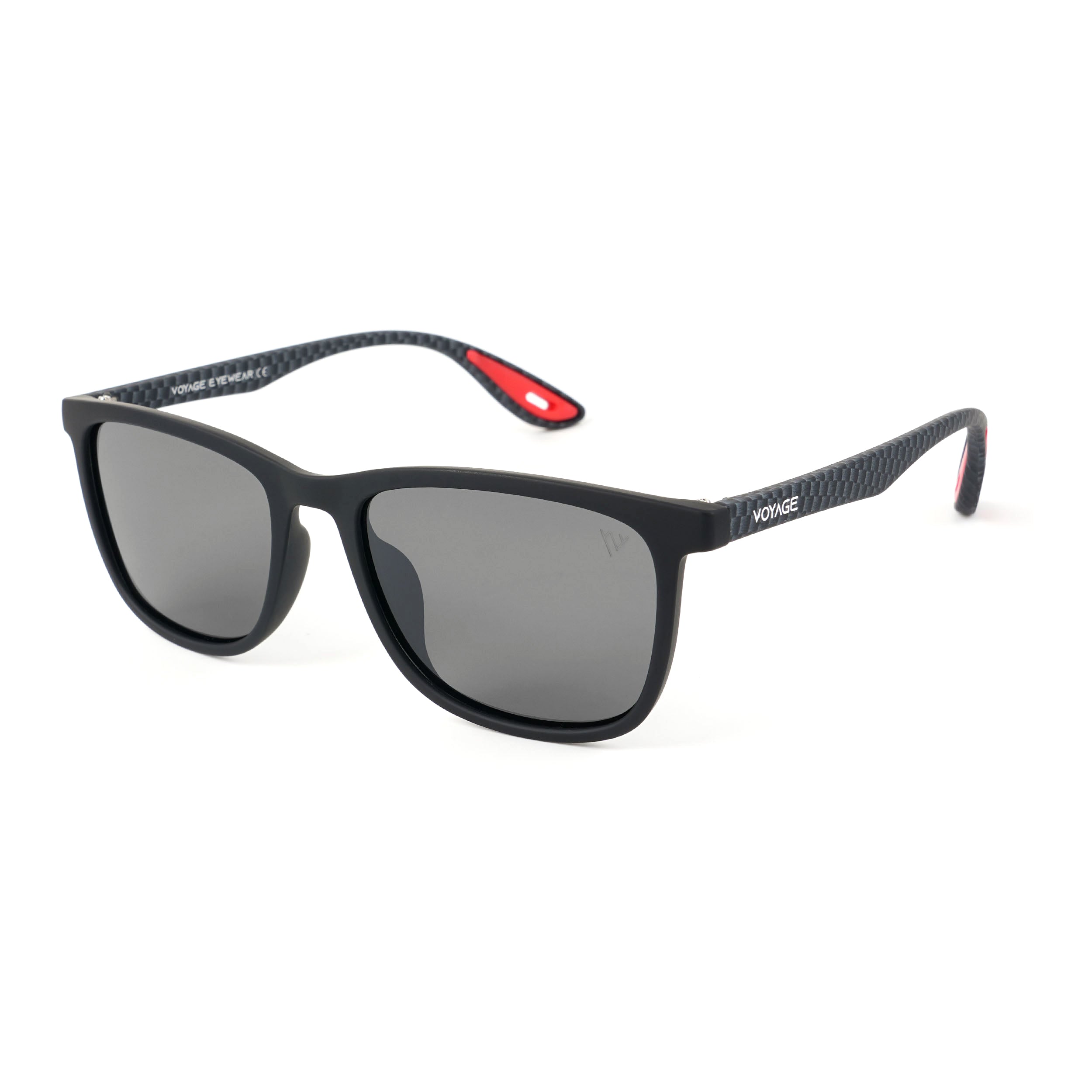 Dunk Matte Black Wayfarer Polarized Sunglasses | Black Lens - PMG5255