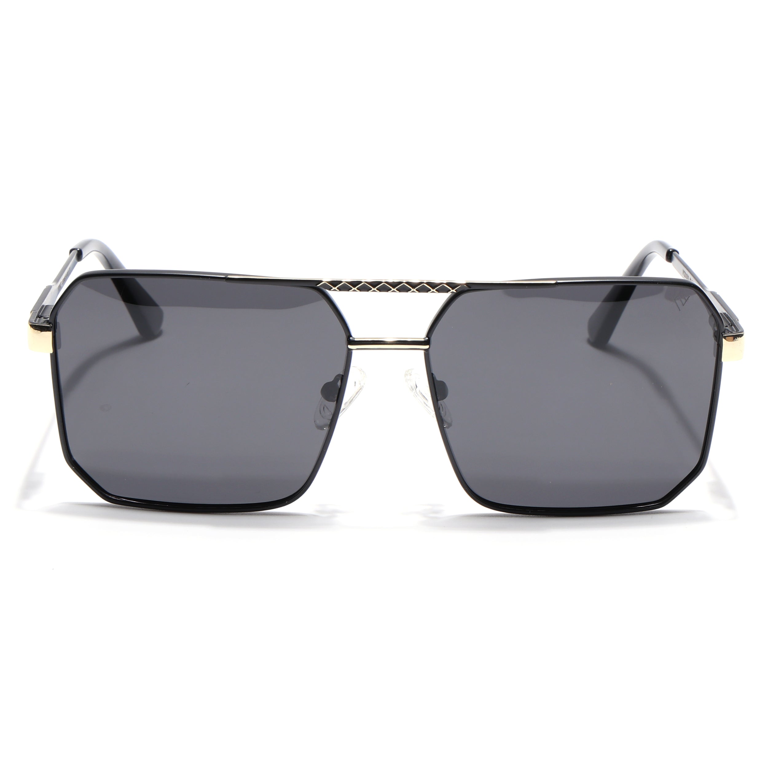 Wayfarer Polarized Sunglasses (Black Lens | Black & Golden Frame - PMG5299)