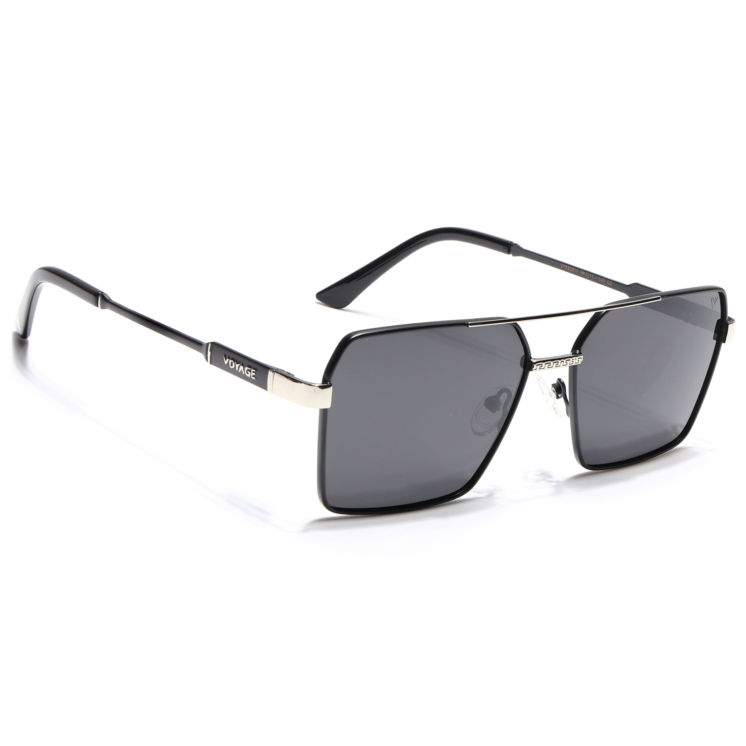 Wayfarer Polarized Sunglasses (Black Lens | Black & Grey Frame - PMG5312)