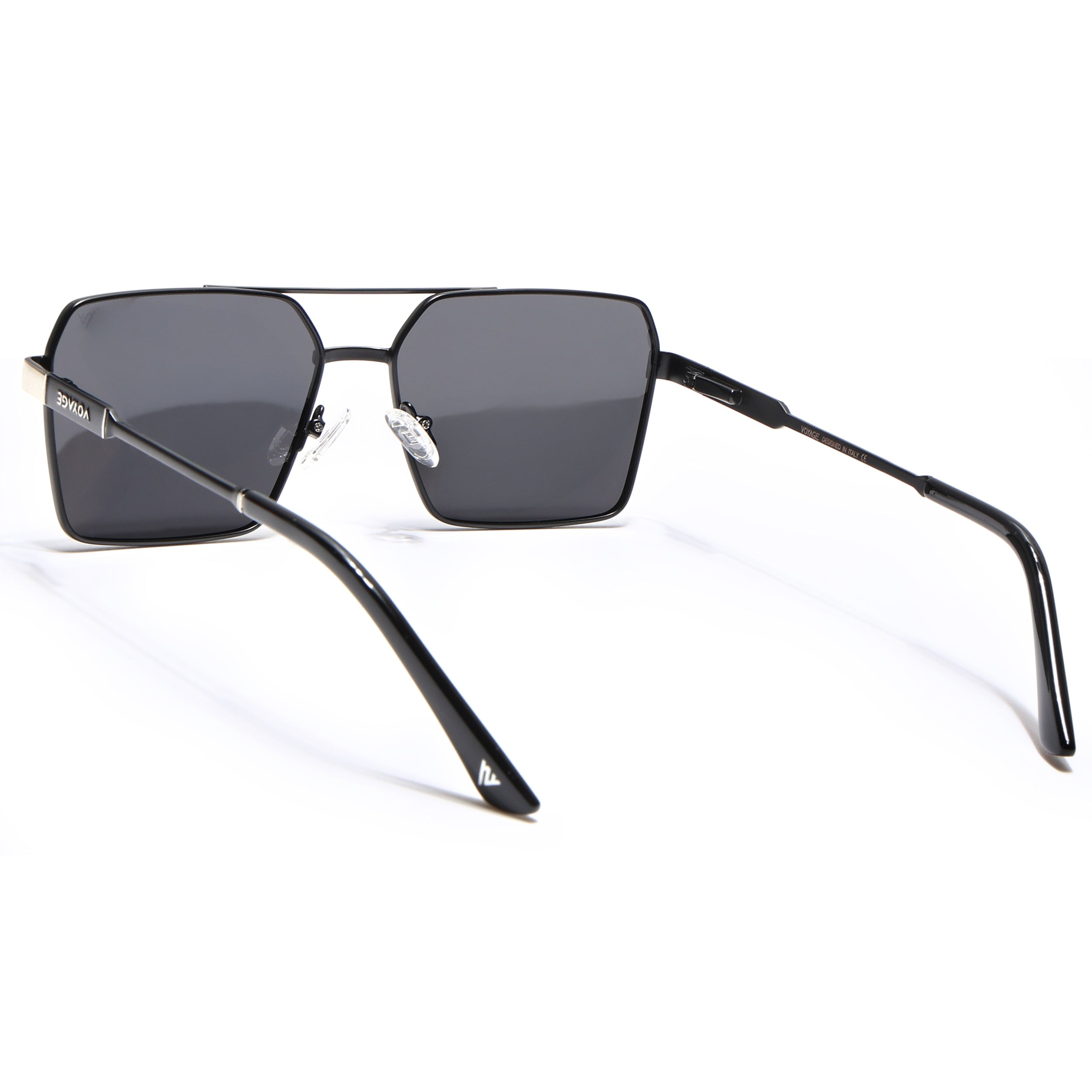 Wayfarer Polarized Sunglasses (Black Lens | Black & Grey Frame - PMG5312)