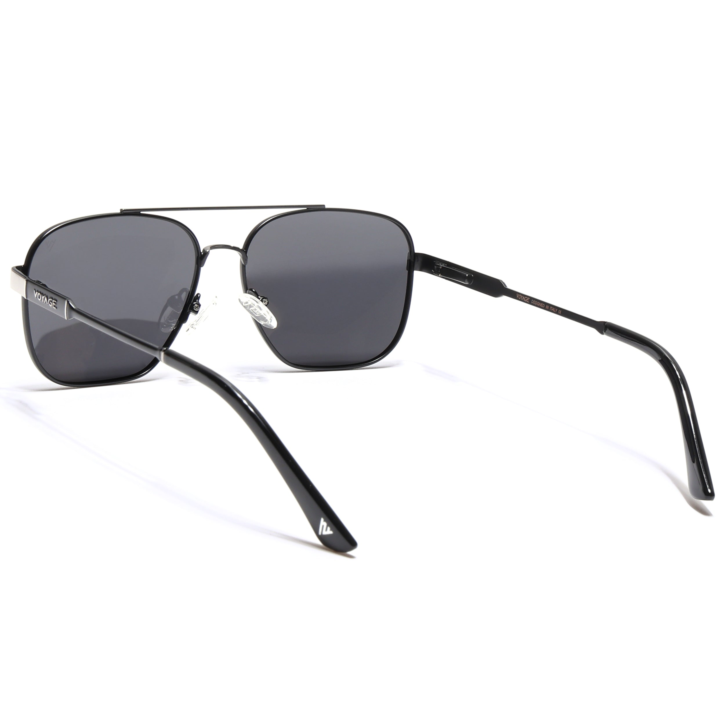 Wayfarer Polarized Sunglasses (Black Lens | Black & Grey Frame - PMG5315)