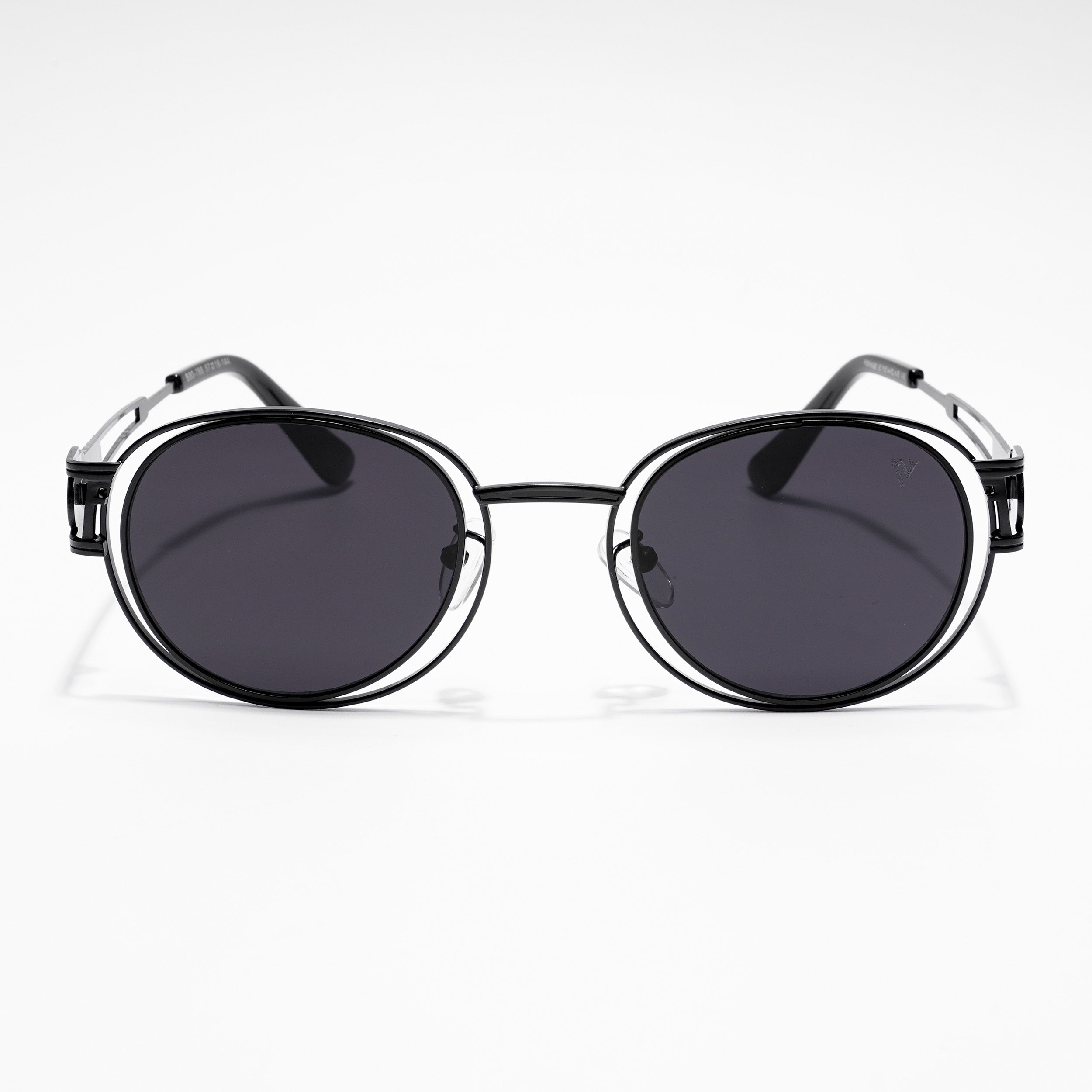 Voyage Oval Sunglasses for Men & Women (Black Lens | Black Frame - MG5201)