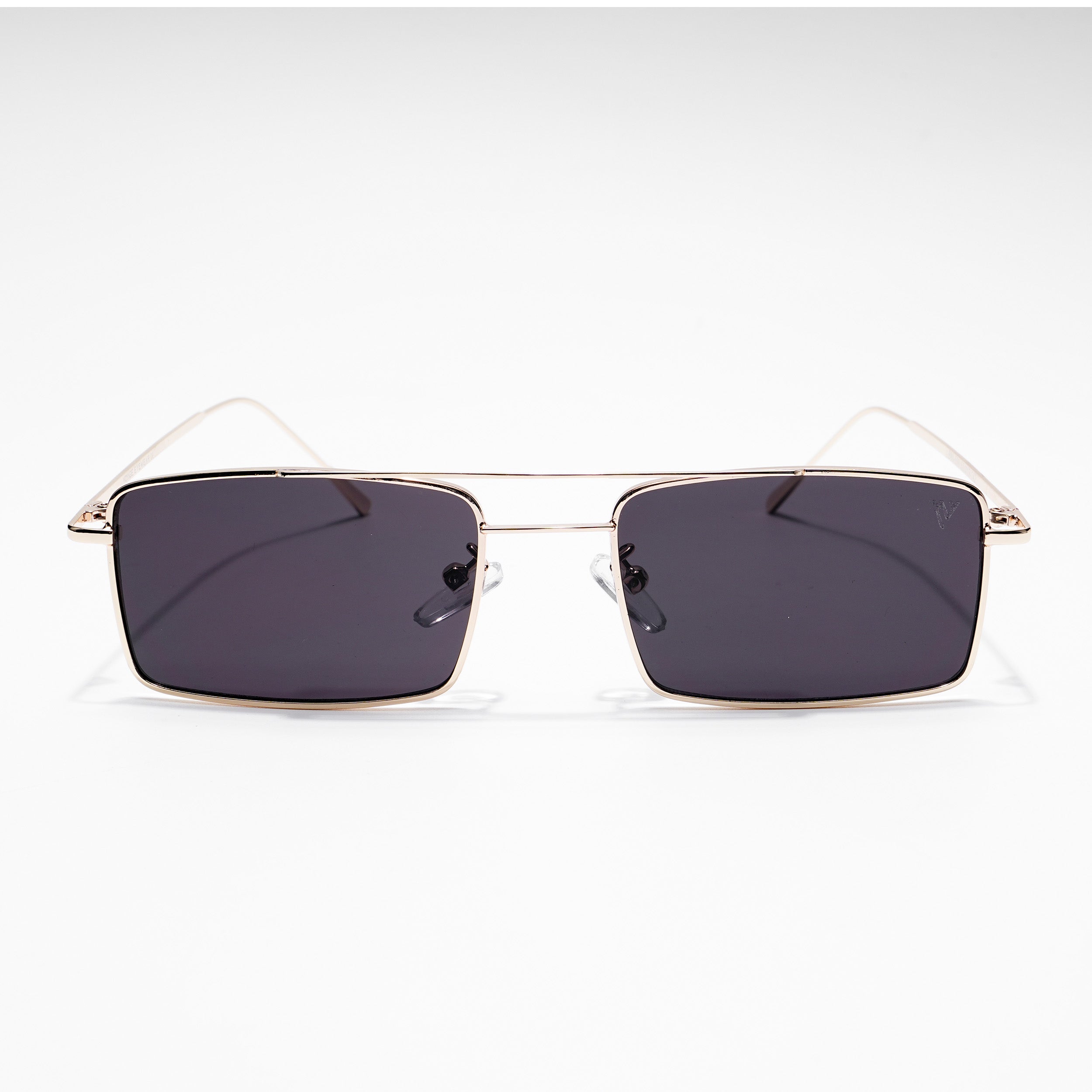 Rectangle Sunglasses (Black Lens | Golden Frame  - MG5191)