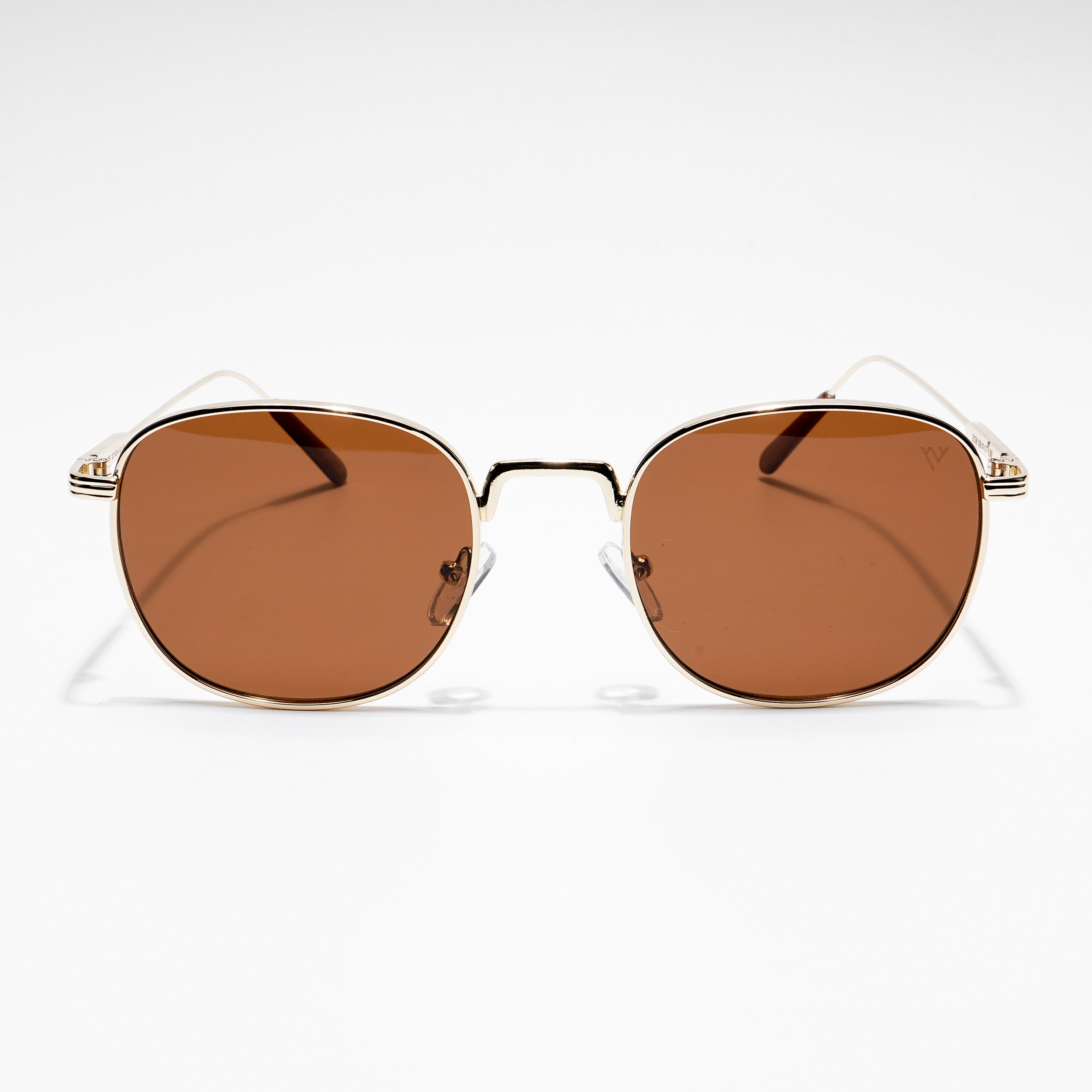 Voyage Brown-Gold Round Sunglasses MG2974