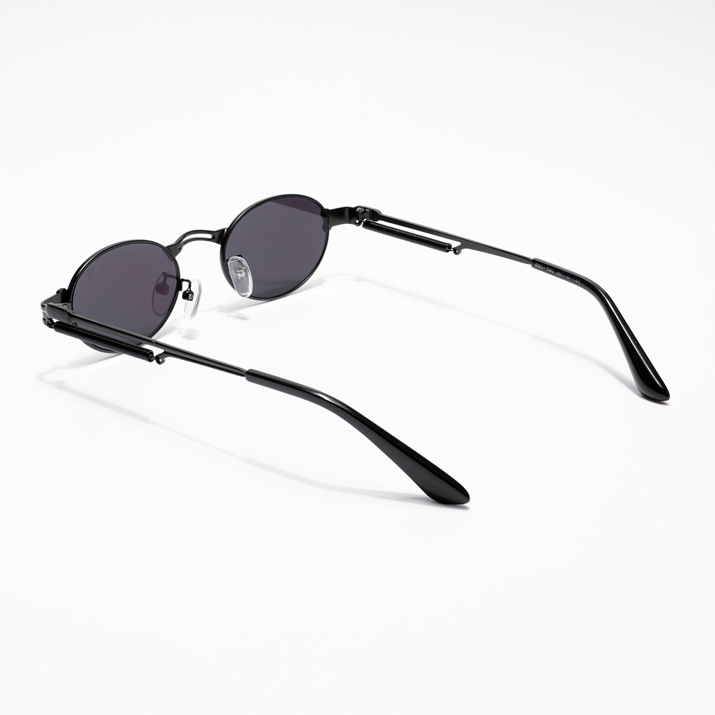 Voyage Oval Sunglasses for Men & Women (Black Lens | Black Frame - MG5184)